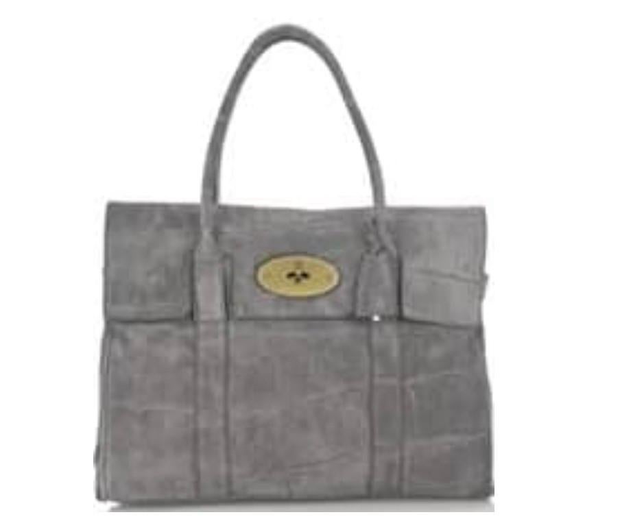 Mulberry Suède Bayswater grijs - Zo goed als nieuw, Ophalen of Verzenden