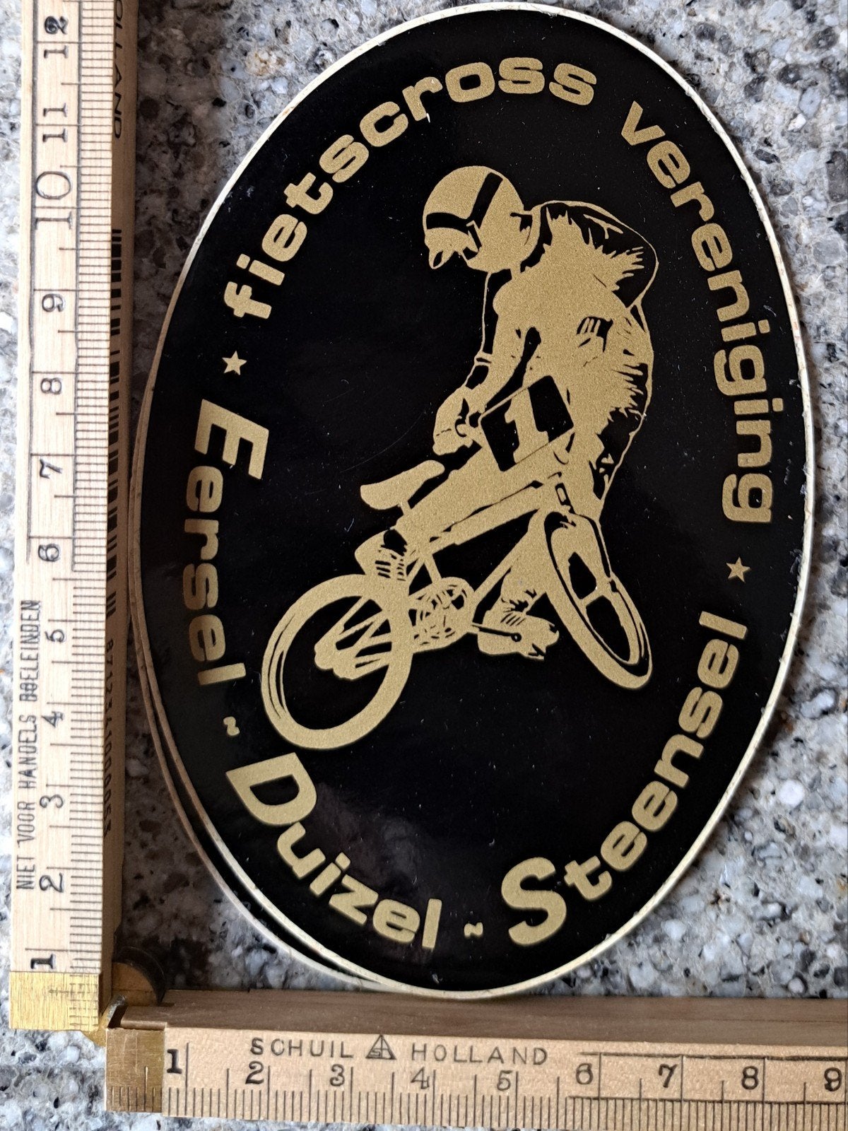 Vintage sticker Fietscross vereniging Eersel BMX crossfiets, Ophalen of Verzenden, Zo goed als nieuw, Bedrijf of Vereniging