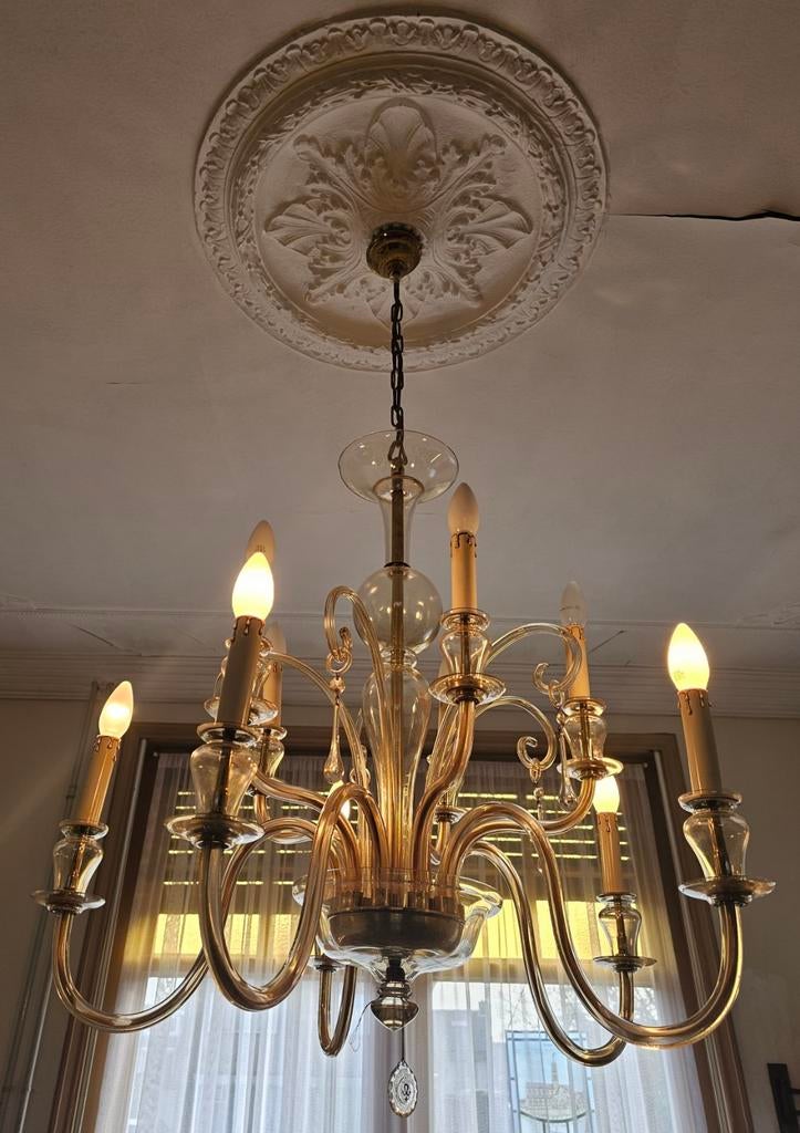 Exclusieve vintage Murano Kroonluchter, Huis en Inrichting, Lampen | Kroonluchters, Ophalen, Gebruikt, Glas, Bohemisch