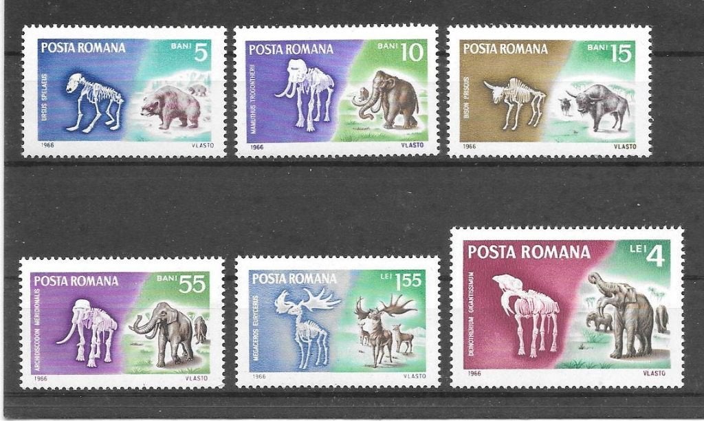 Roemenie 1966  Prehistorische Dieren, Verzenden, Overige landen, Postfris