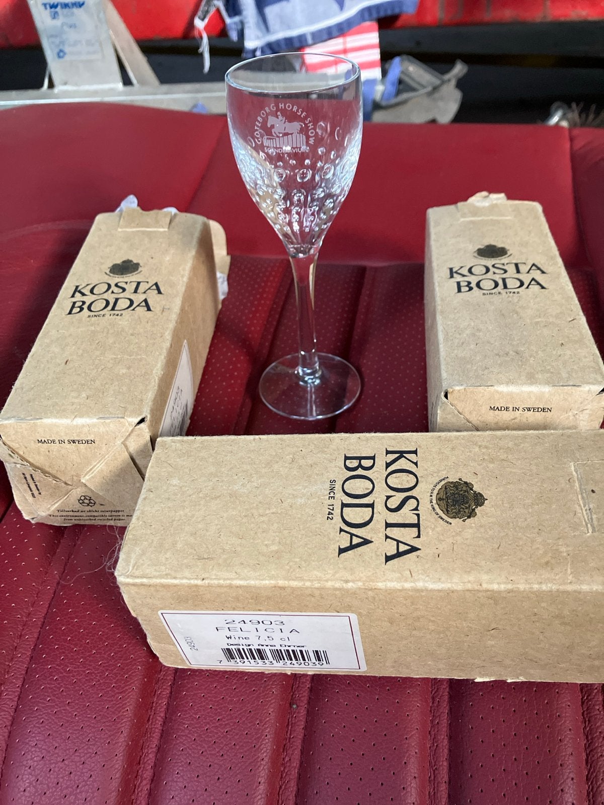 Kosta Boda Felicia Wijnglazen - Göteborg Horse Show, Ophalen, Glas of Glazen, Nieuw, Glas