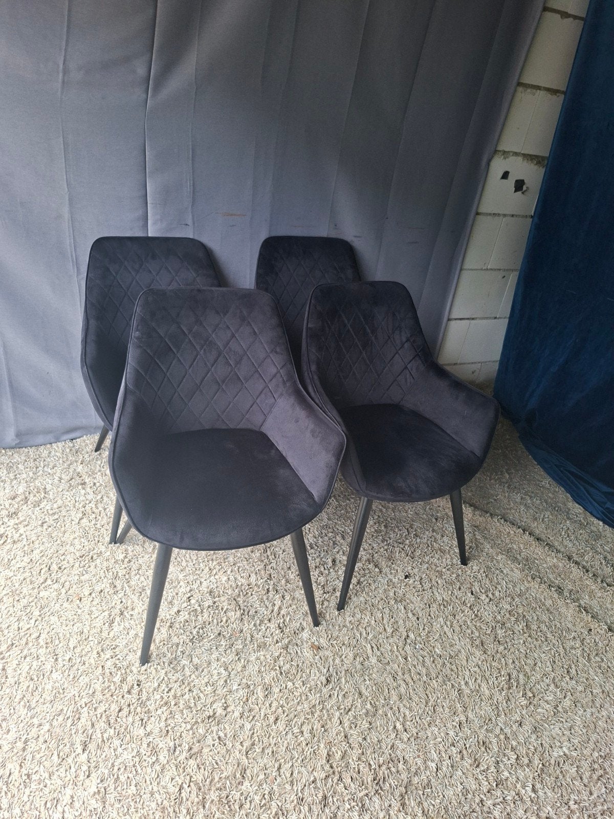 4 zo goed als nieuwe industriële eetkamerstoelen, Ophalen, Zwart, Zo goed als nieuw, Metaal