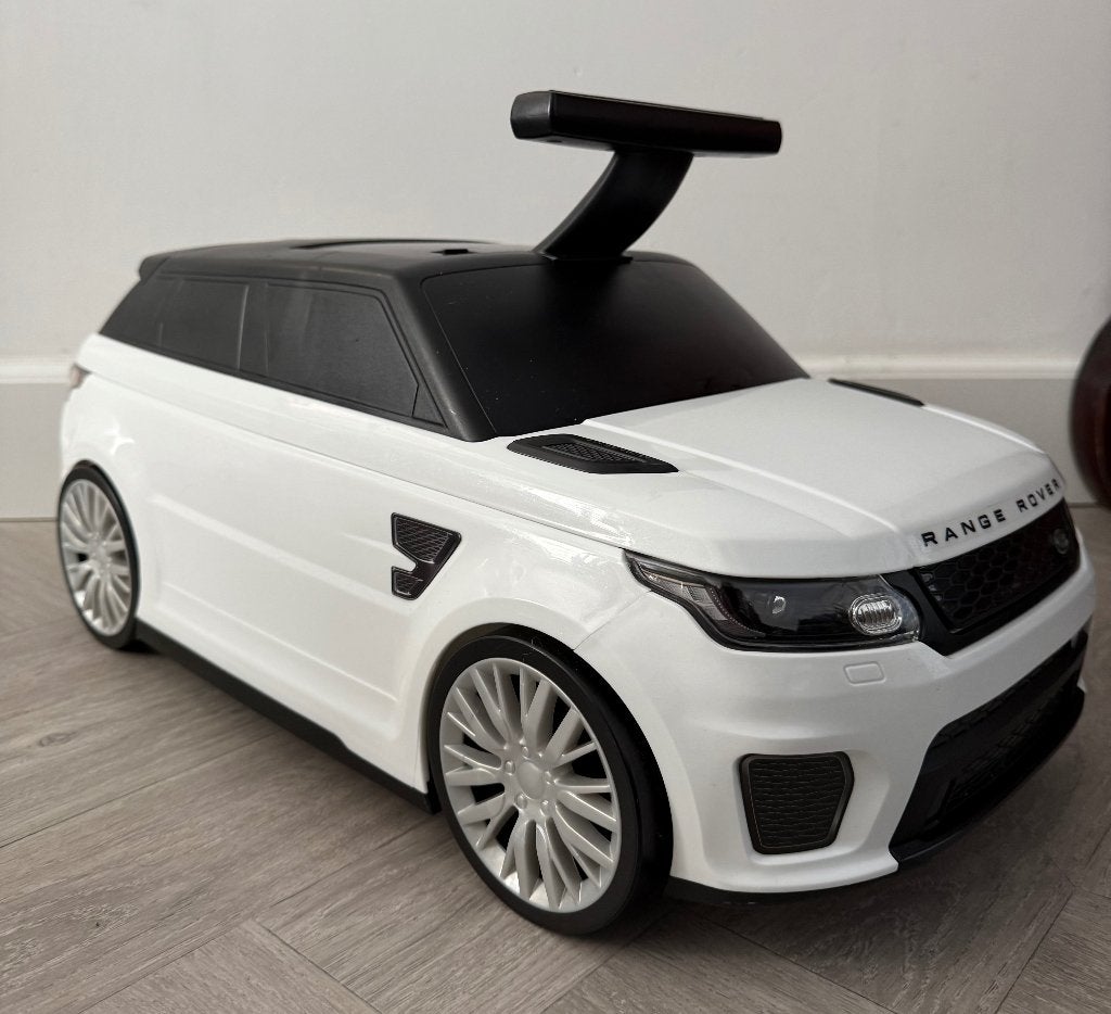 GELIJK OPHALEN! Witte Range Rover koffer/ auto! CADEAUTIP, Uitschuifbare handgreep, Hard kunststof, Minder dan 50 cm, Ophalen of Verzenden