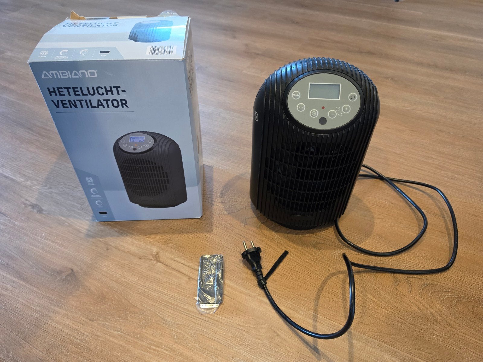 Ambiano Heteluchtventilator met afstandsbediening, Ophalen of Verzenden, Ventilator met afstandsbediening, Zo goed als nieuw, Overige