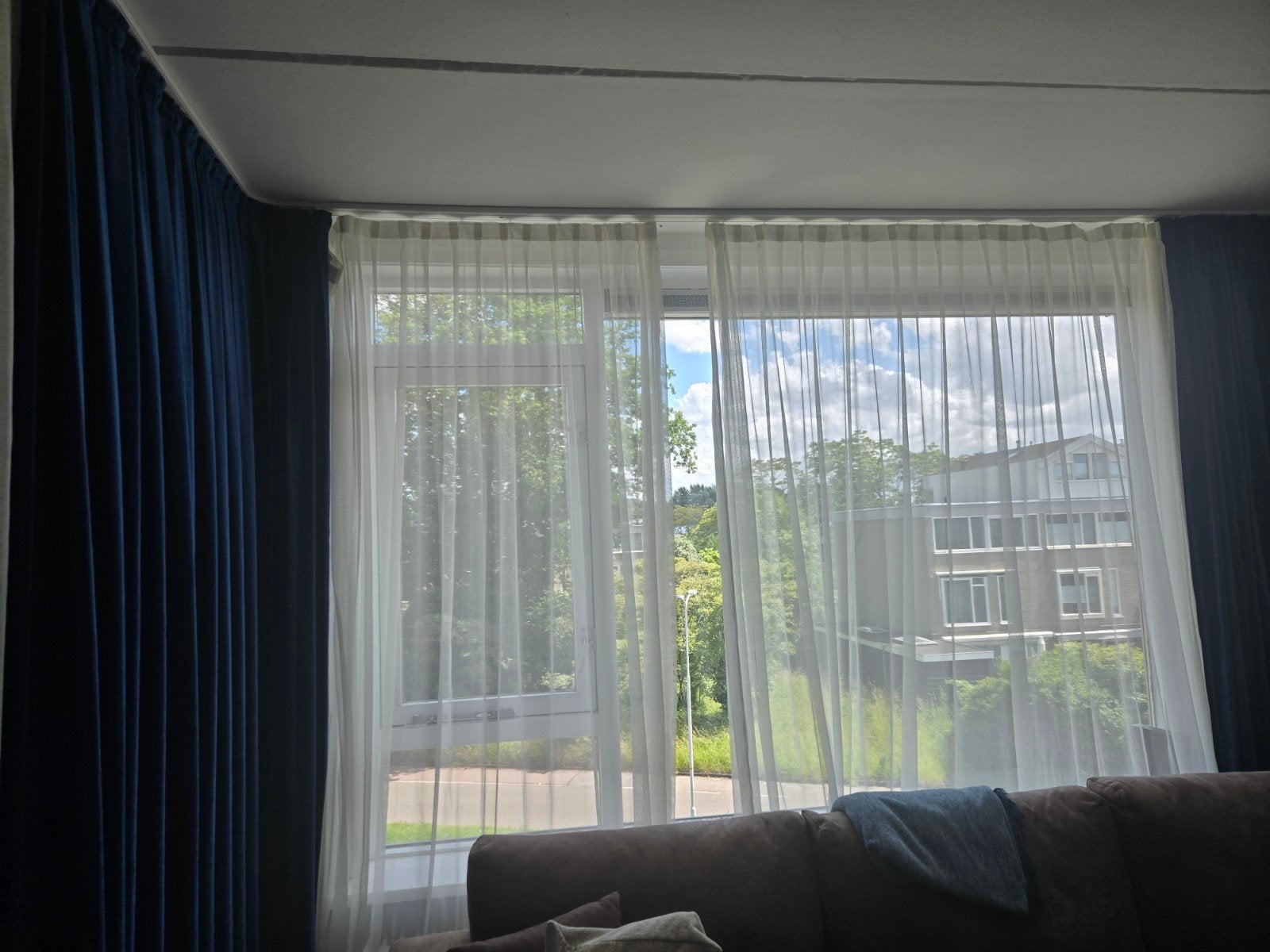 Gordijnen, Ophalen, Zo goed als nieuw, Blauw