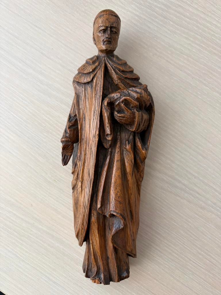 Oud beeldje van een monnik / priester?, Antiek en Kunst, Ophalen of Verzenden