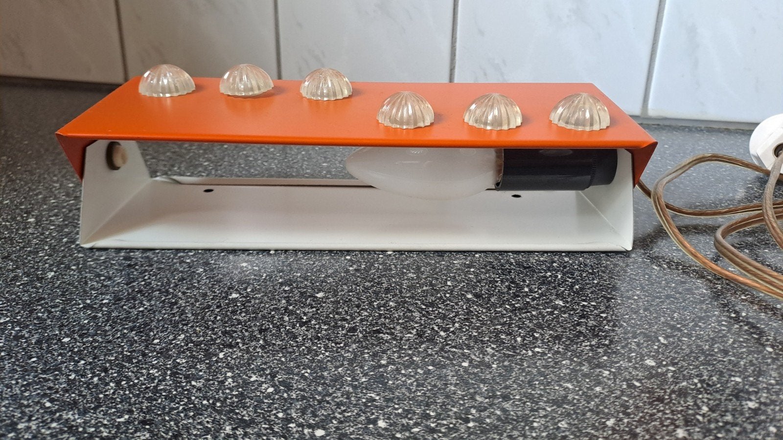 Vintage Herda wandlamp/nachtlamp jaren '70, oranje, Ophalen of Verzenden