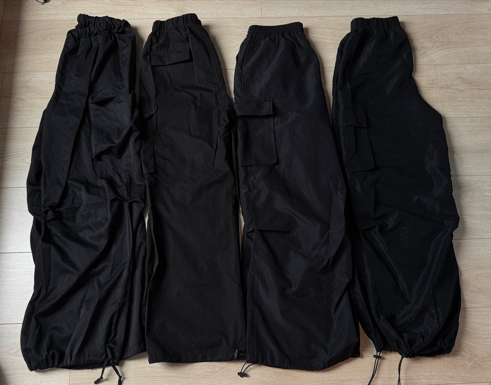 4x Zwarte Baggy Cargo Broeken Maat M, Kleding | Dames, Ophalen of Verzenden, Zo goed als nieuw, Maat 38/40 (M), Zwart
