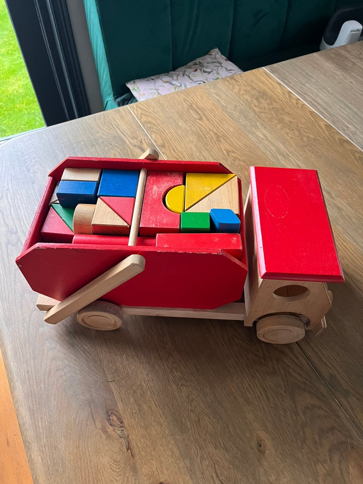 Grote houten blokkenwagen, Ophalen, Gebruikt, Rij- of Hobbelspeelgoed