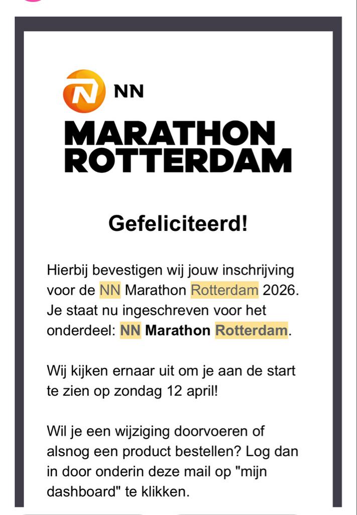 NN Marathon Rotterdam, Eén persoon, April