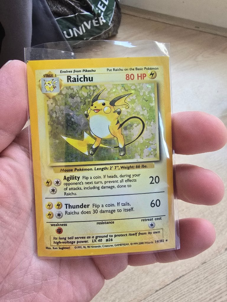 Raichu Pokémon kaart - Vintage (1999-2000), Hobby en Vrije tijd, Ophalen of Verzenden, Gebruikt, Losse kaart