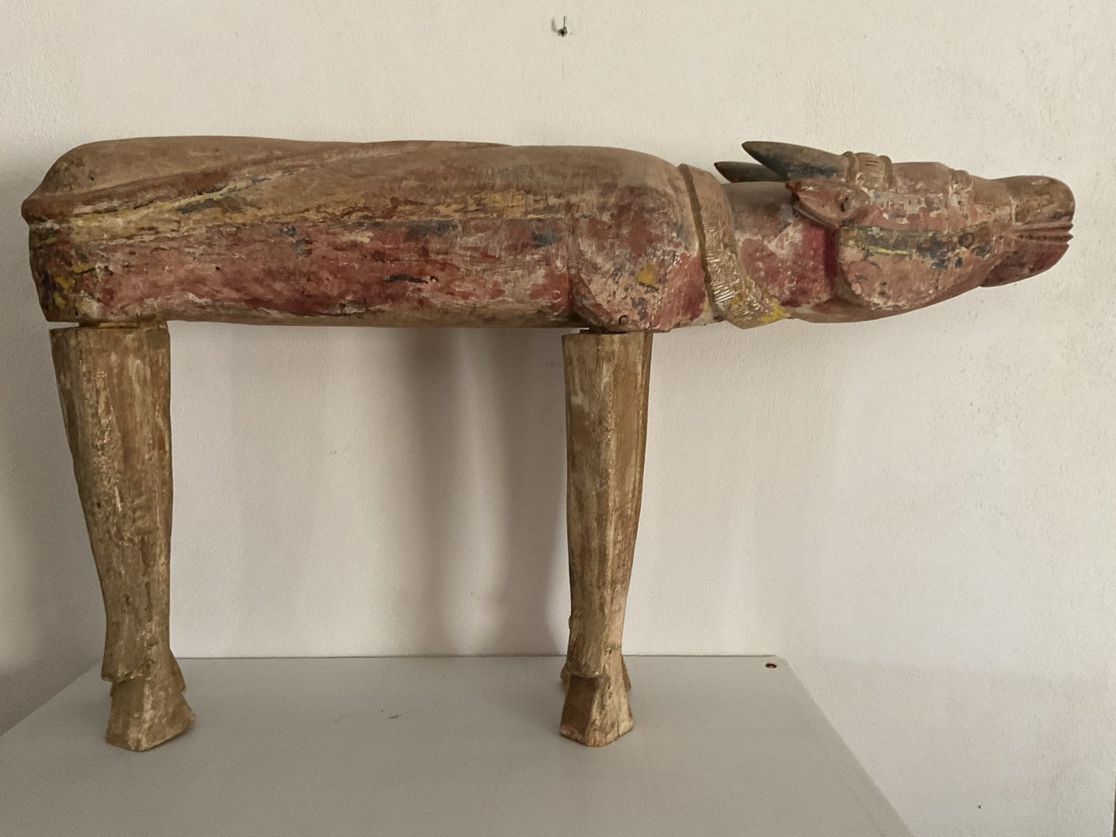 Antiek beeld van Nandie. India 265 euro., Ophalen of Verzenden, Mens