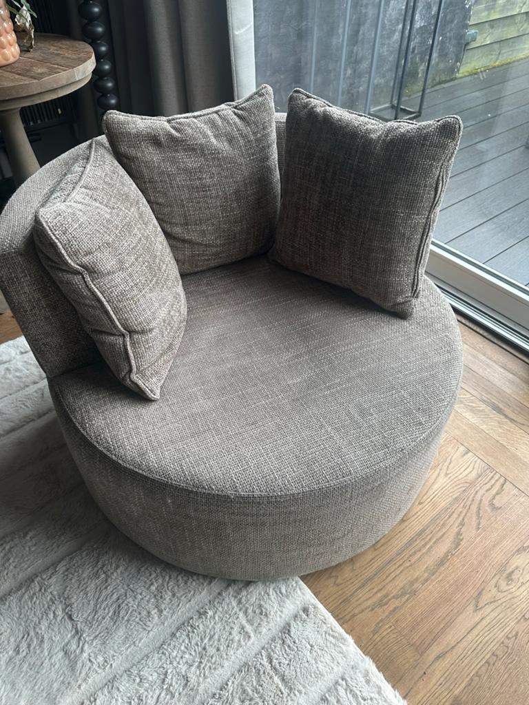 Bocx interiors ronde Draaibare fauteuil - 100cm doorsnede, Ophalen, Zo goed als nieuw, Stof, 75 tot 100 cm