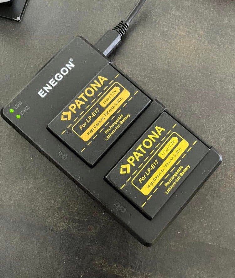 LP-E17 2x met oplader voor Canon, Audio, Tv en Foto, Zo goed als nieuw