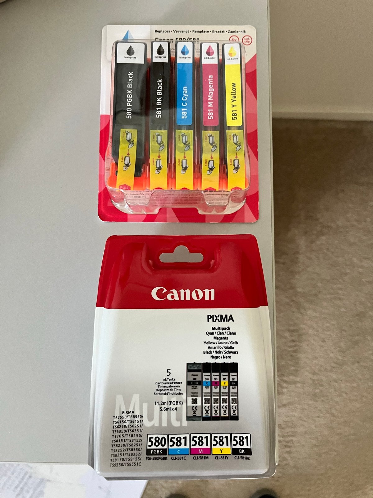 Canon PIXMA Inktcartridges 580 PGBK & 581 Multipack, Computers en Software, Printerbenodigdheden, Nieuw, Cartridge, Ophalen of Verzenden