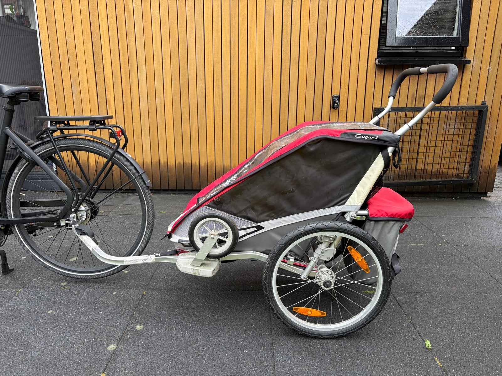 Chariot Cougar 1 Kinderkar - Fietskar en Wandelwagen, Fietsen en Brommers, Ophalen, Gebruikt, Vering, 20 tot 40 kg