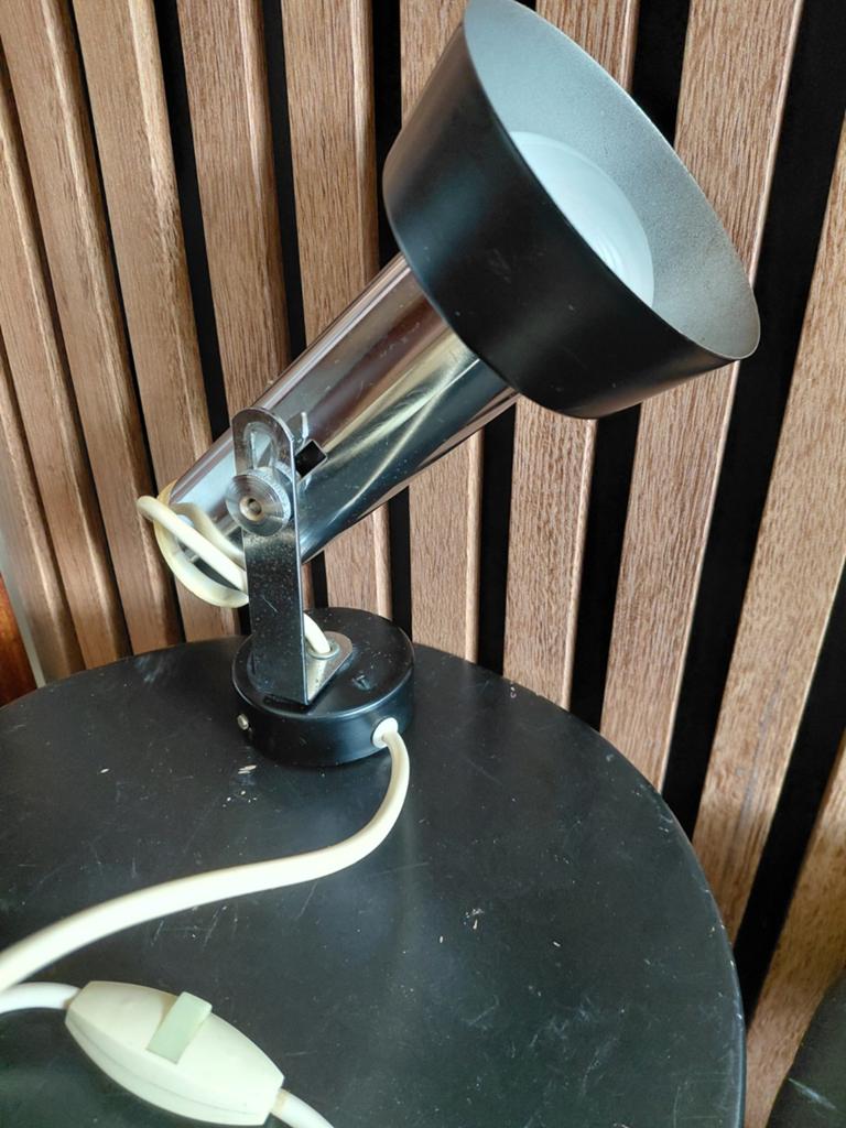 Space Age Tafellamp van Targetti Sankey seventies vintage, Metaal of Aluminium, Ophalen of Verzenden, Zo goed als nieuw, Space age seventies retro vintage