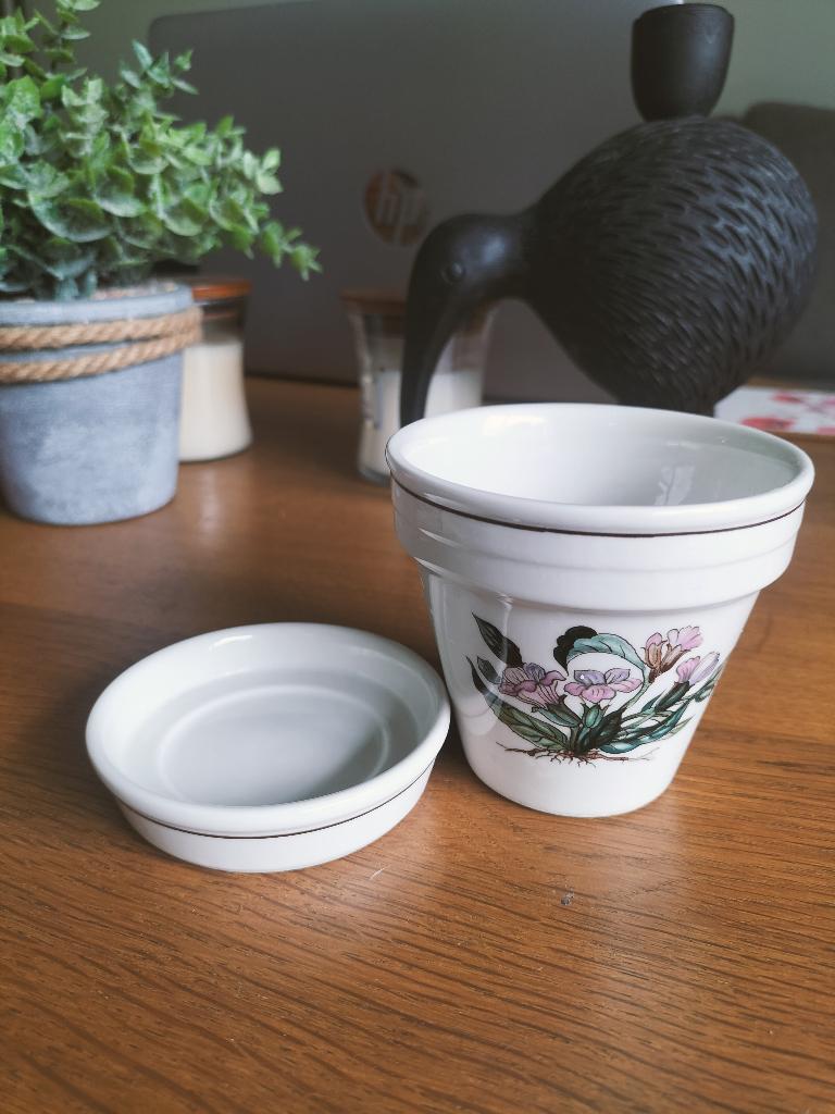 Villeroy and Boch bloempotje met schaaltje - Botanica, Huis en Inrichting, Keuken | Servies, Ophalen of Verzenden, Overige stijlen