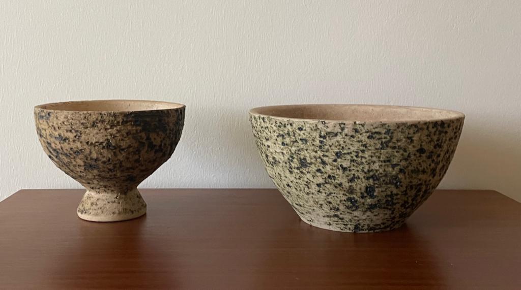 Twee leuke vintage berkenbast bloempot idvv kommen, Antiek en Kunst, Curiosa en Brocante, Verzenden