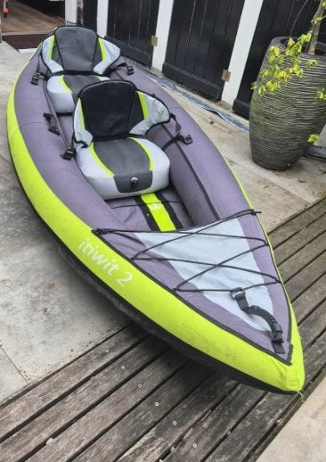 Kayak Itiwit 2 persoons met 2 sets inklapbare peddels, Ophalen, Gebruikt, Kajak, Twee personen