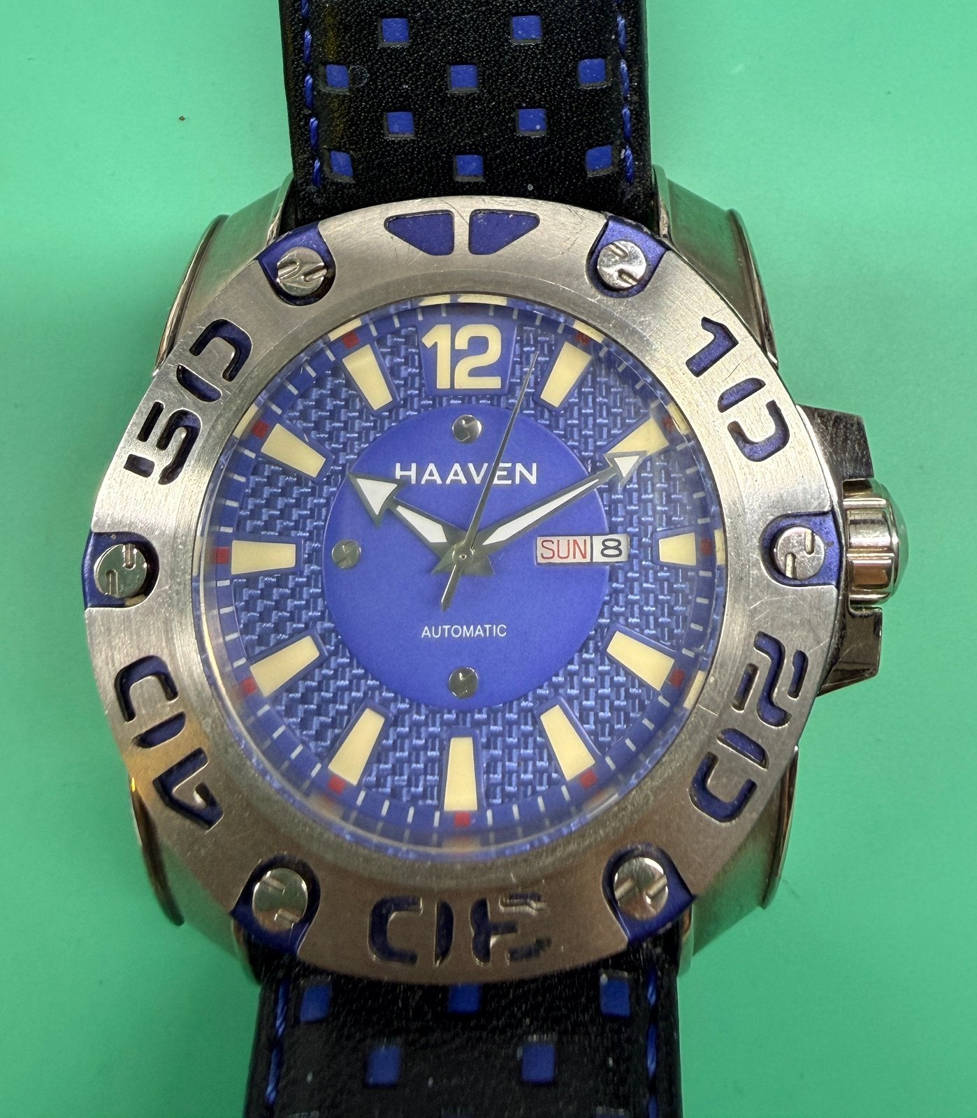 Haaven automatisch horloge., Sieraden, Tassen en Uiterlijk, Ophalen of Verzenden, Zo goed als nieuw, Staal, Overige merken