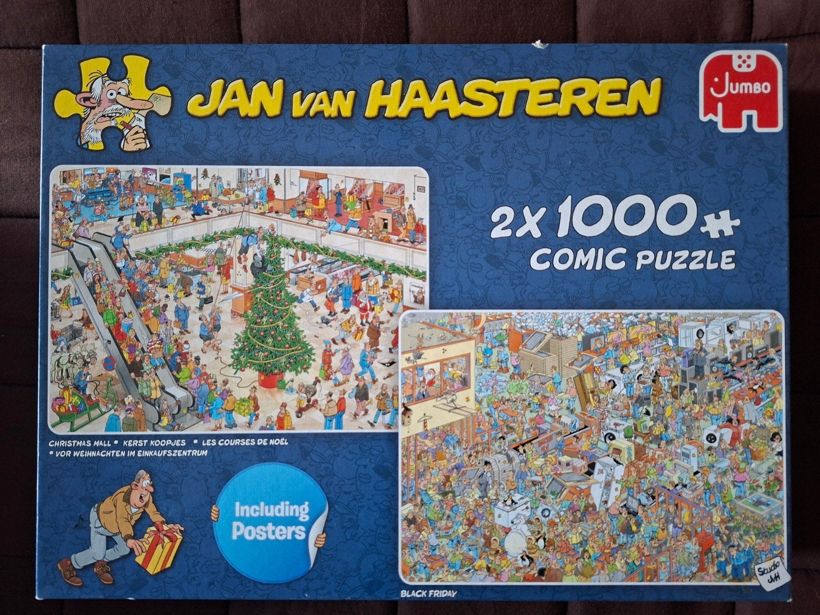 Jan van Haasteren puzzels 2x1000 stukjes, Ophalen of Verzenden, 500 t/m 1500 stukjes, Gebruikt, Legpuzzel