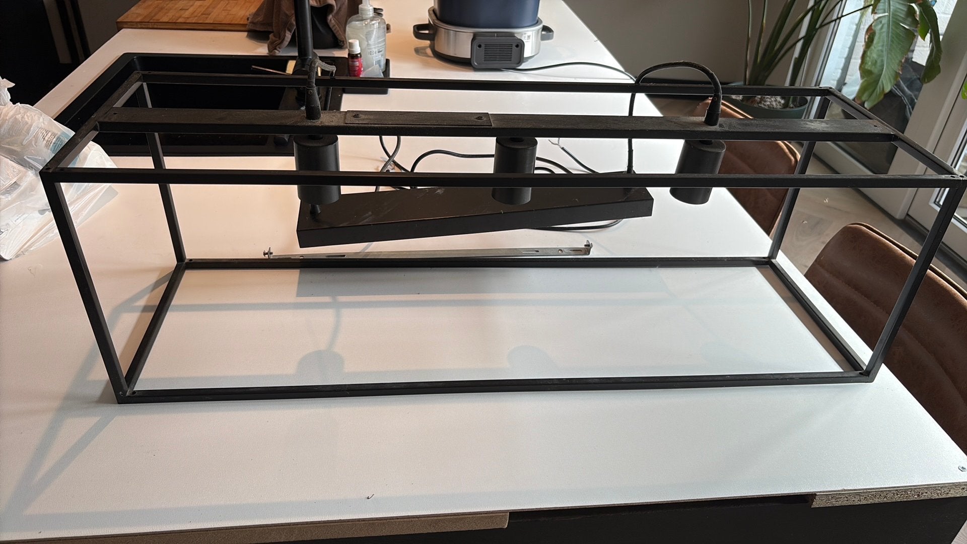 4 delige zwart metalen lampenset, Ophalen, Gebruikt