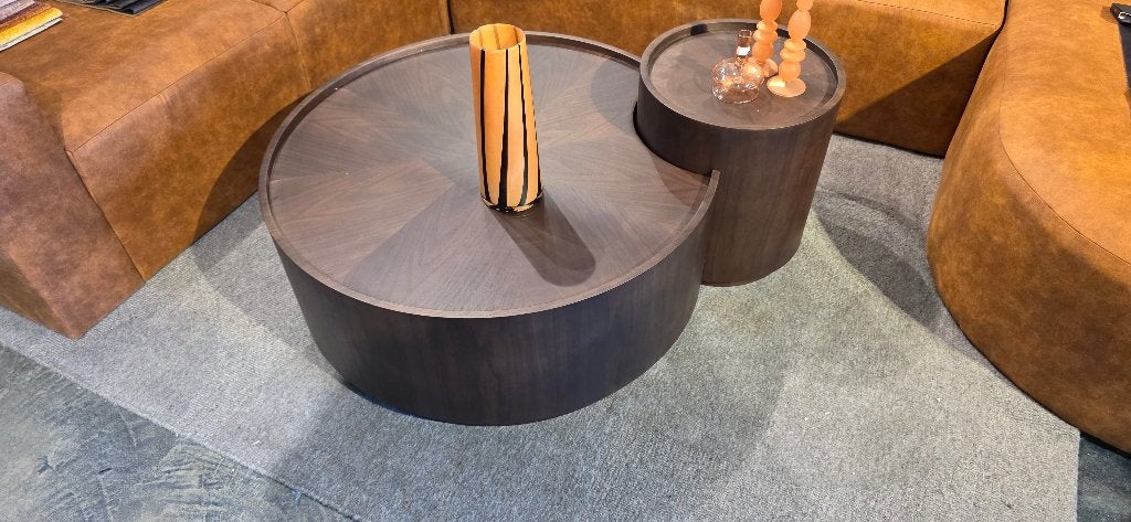 Salontafel set Walnoot Bruin | Set van 2 | Showmodel korting, Ophalen, Bornsestraat 31, Rond, 50 tot 100 cm