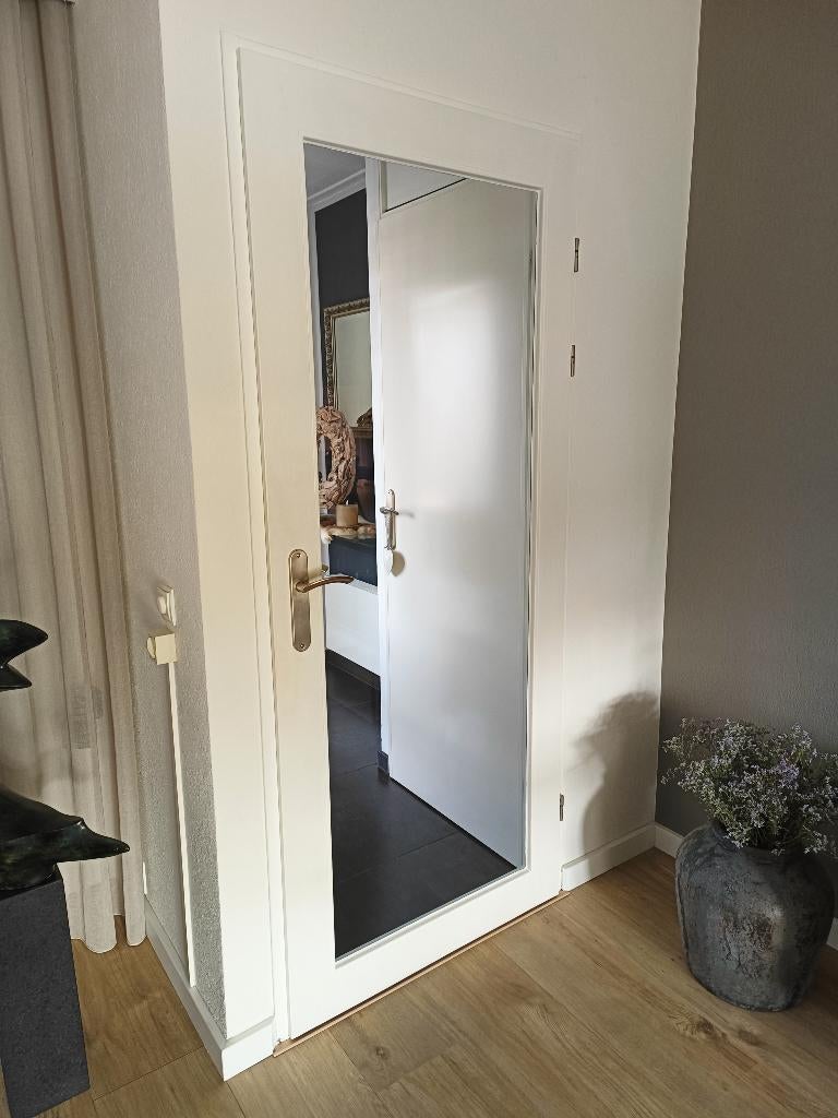 Te koop 2 st. hardhouten opdek binnendeuren afm. 830 x 2015, Ophalen, Gebruikt, 80 tot 100 cm, Binnendeur