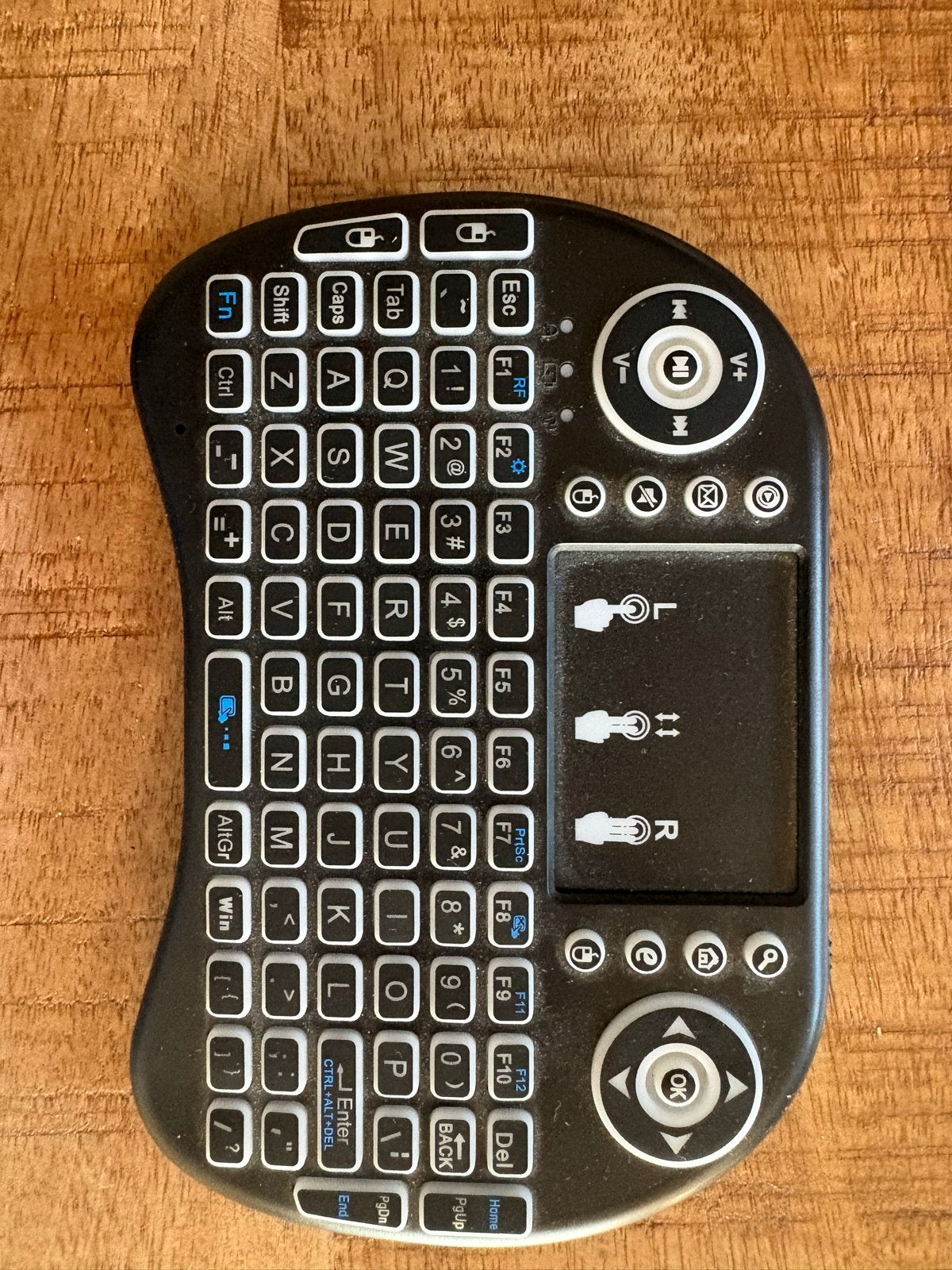 Mini Draadloos Toetsenbord met Touchpad en Accu, Draadloze ontvanger, Ophalen of Verzenden, Zo goed als nieuw, Draadloos