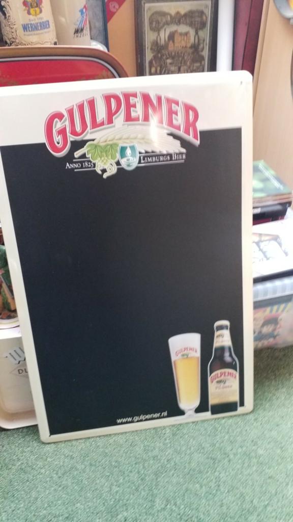 Gulpener bierkrijtbord, Ophalen of Verzenden, Zo goed als nieuw, Reclamebord, Plaat of Schild, Overige merken