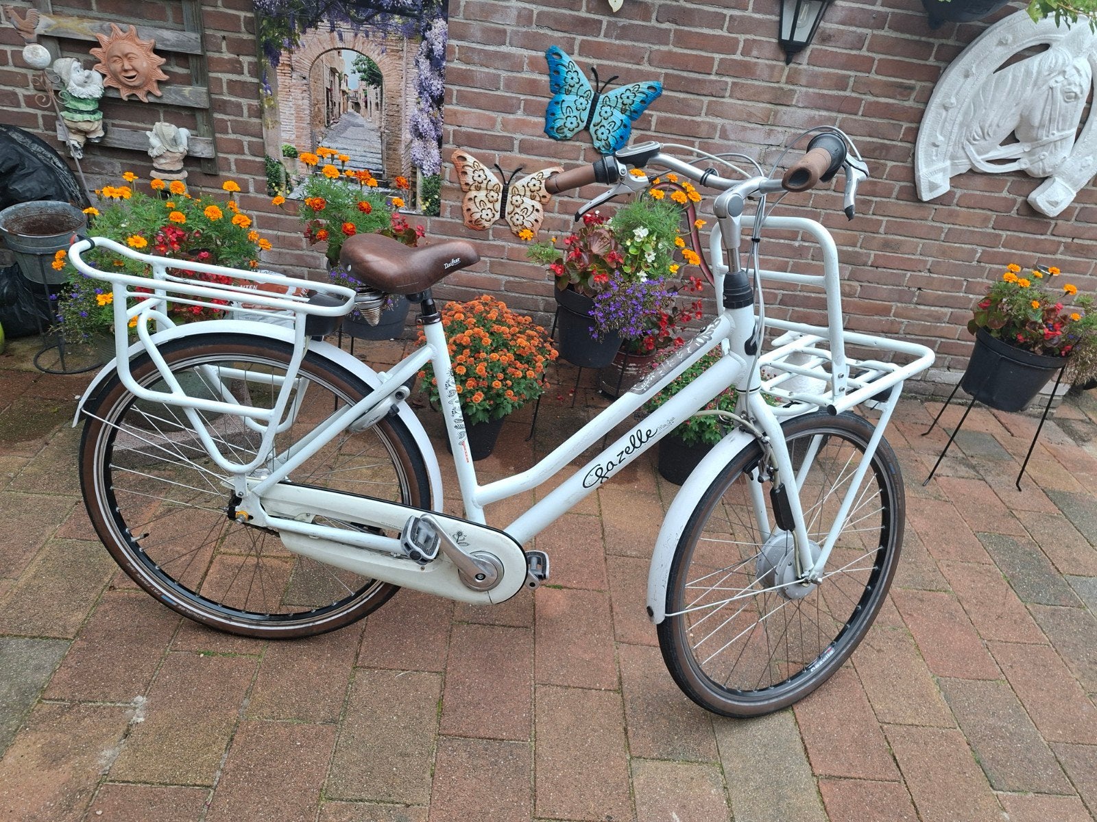 Gazelle Miss Grace Elektrische Damesfiets met voordrager, Fietsen en Brommers, Velgrem, Versnellingen, Ophalen of Verzenden, Gazelle