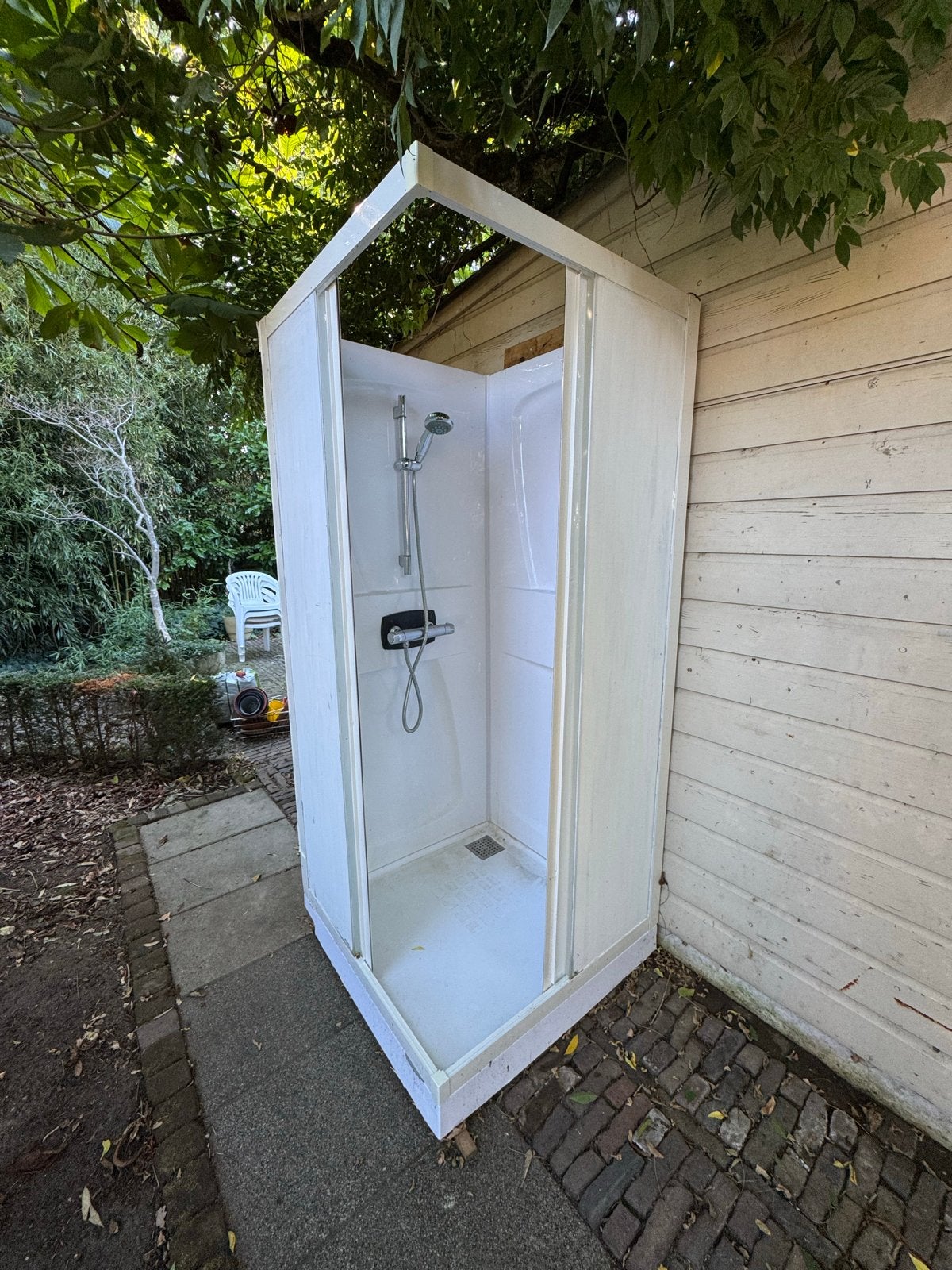 Complete douchecabine met thermostaatkraan, Ophalen, Gebruikt, Chroom, Douche