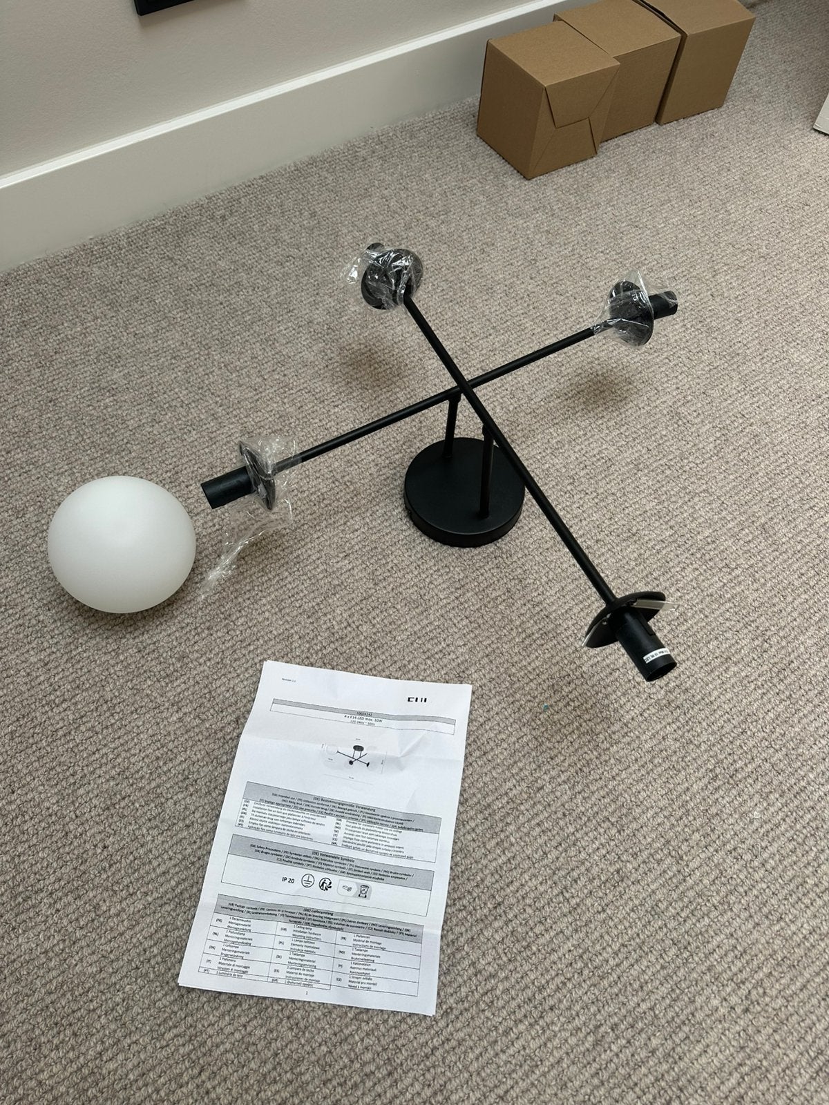 Plafond lamp, Ophalen, Nieuw, Glas