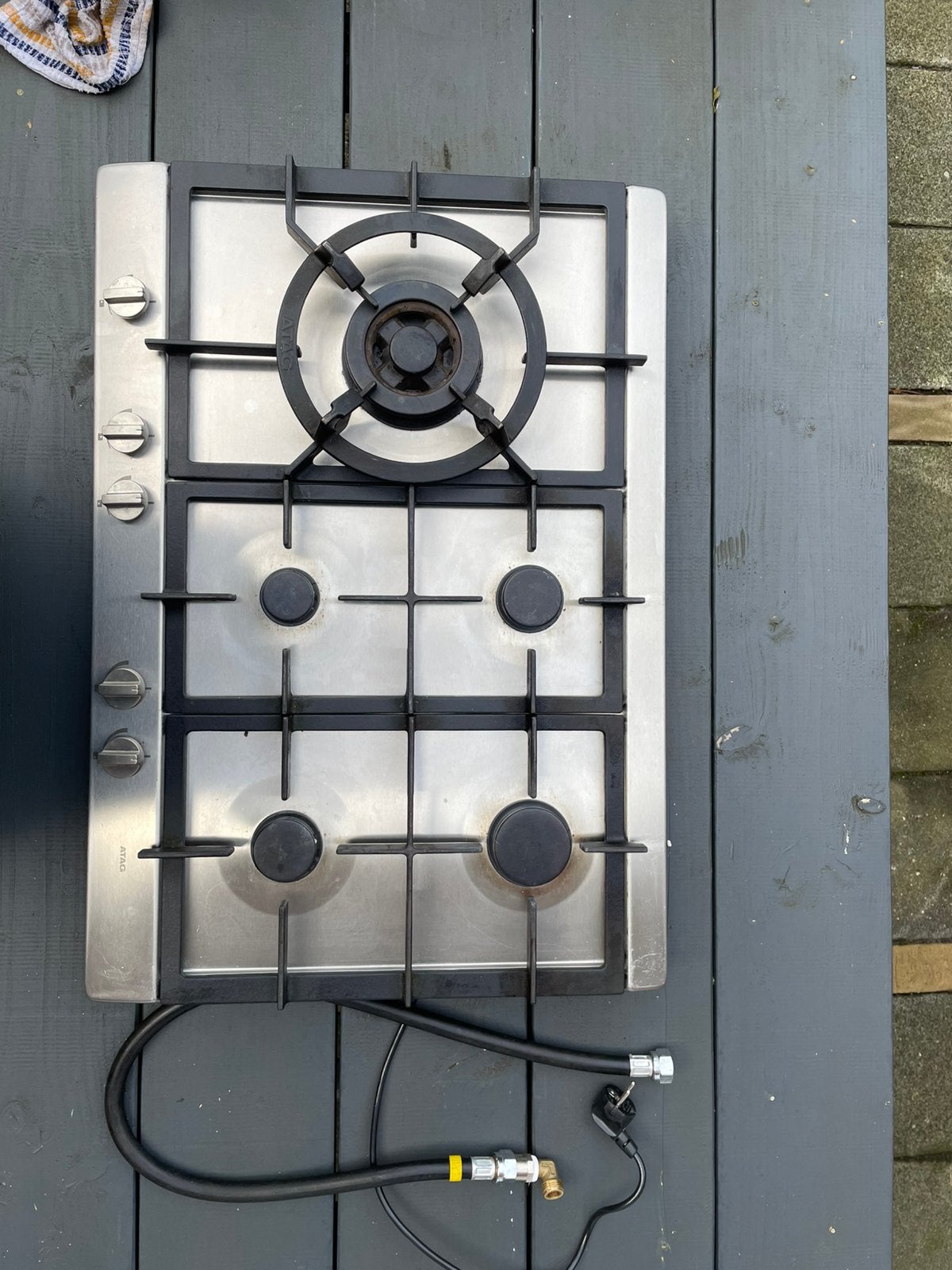 Atag gaskookplaat met Wokbrander, Ophalen, Gebruikt, Inbouw, Gas
