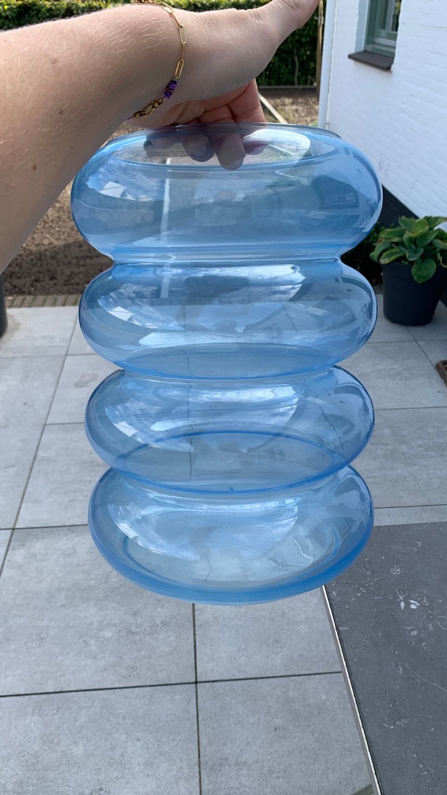 FEST Amsterdam Bubble vaas, Ophalen, Blauw, 45 cm, Glas