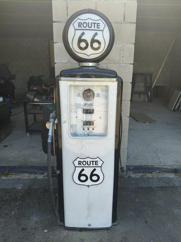 Vintage Route 66 Benzinepomp Decoratie, Ophalen