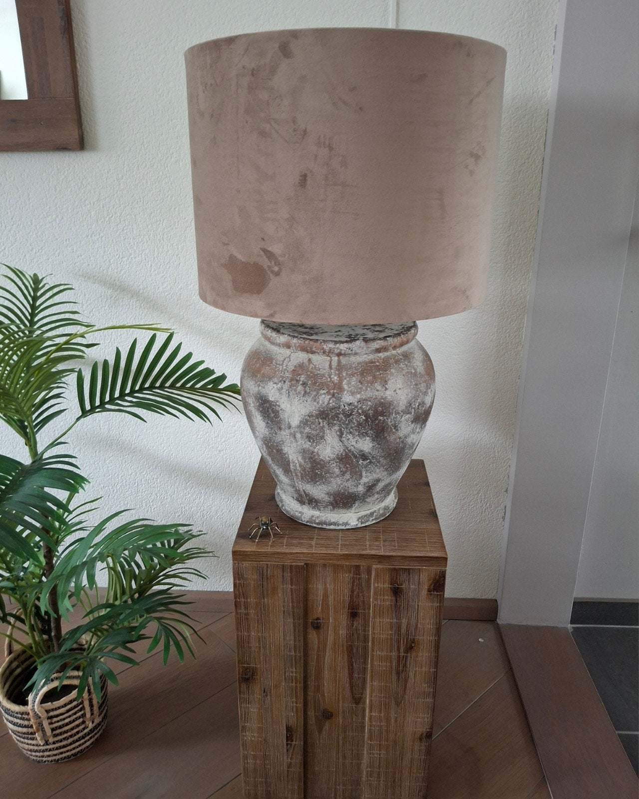 Robuuste tafellamp Betonlook, Huis en Inrichting, Ophalen, Overige merken, E27 (groot), Zo goed als nieuw