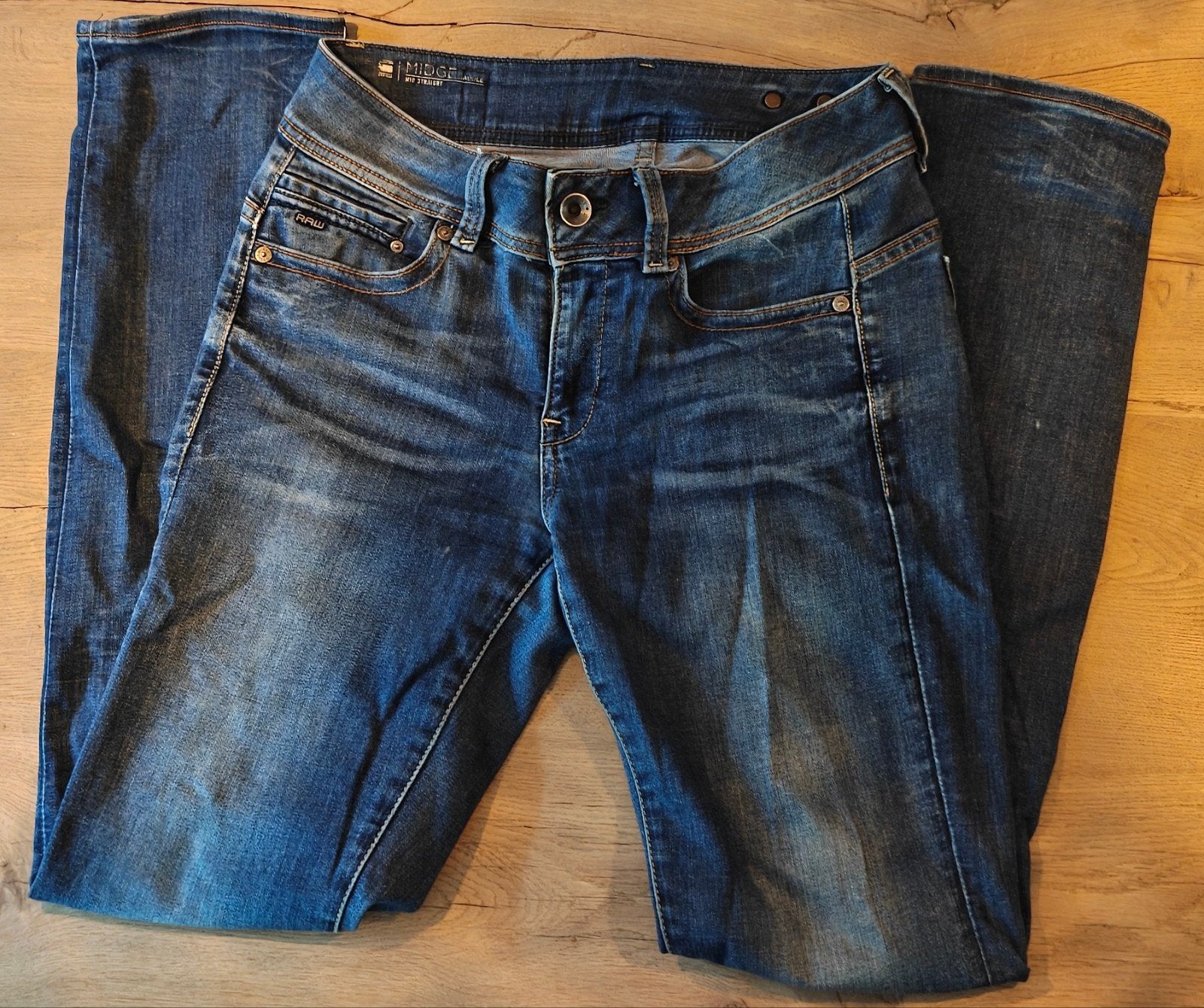 G-STAR Midge Straight dames jeans W28 L32, Blauw, Overige jeansmaten, G-STAR, Ophalen of Verzenden
