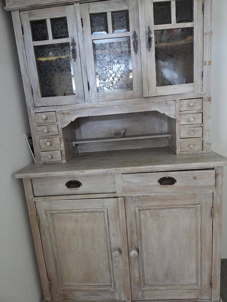 Buffetkast met geslepen raampjes, Huis en Inrichting, Kasten | Buffetkasten, Ophalen, Gebruikt, 100 tot 150 cm, Klassieke