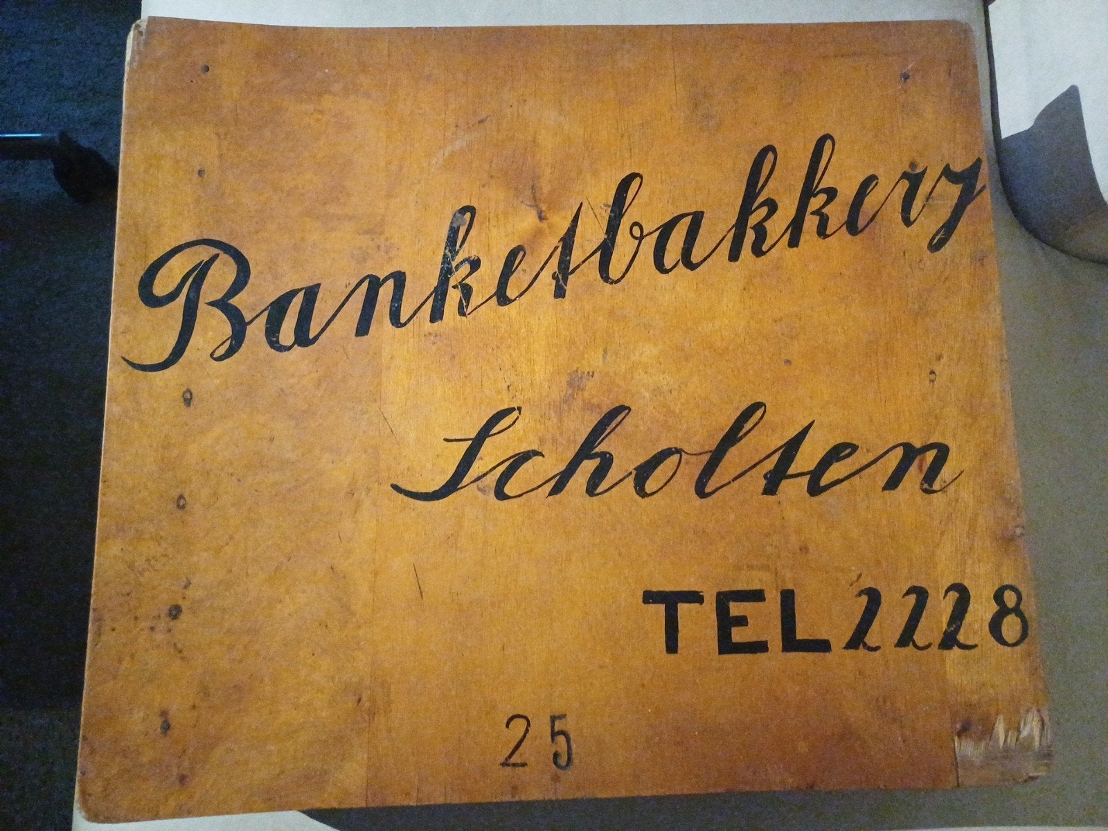 Vintage houten bakkerijbroodkrat van Banketbakkerij Scholten, Ophalen of Verzenden