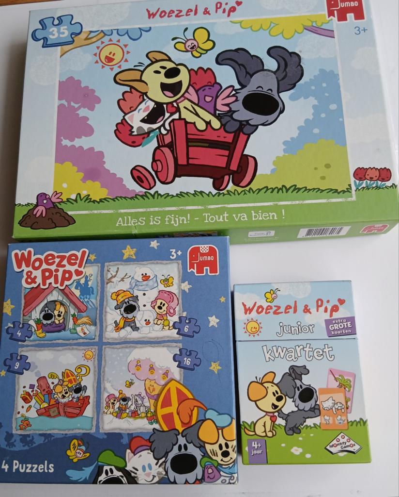 Woezel En Pip 2 Puzzels En Kwartetspel Z.G.A.N, Ophalen of Verzenden, Zo goed als nieuw, Puzzelen