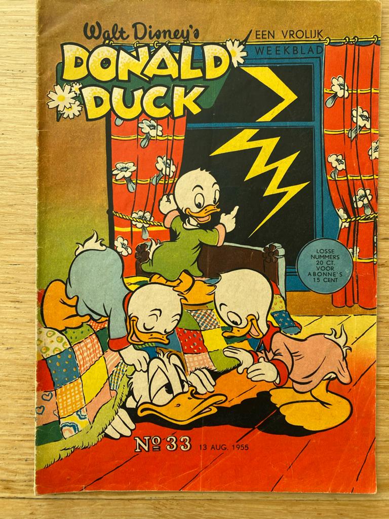 Donald Duck Weekblad - Nummer 33 - 13 augustus 1955, Boeken, Stripboeken, Eén stripboek, Ophalen of Verzenden, Gelezen