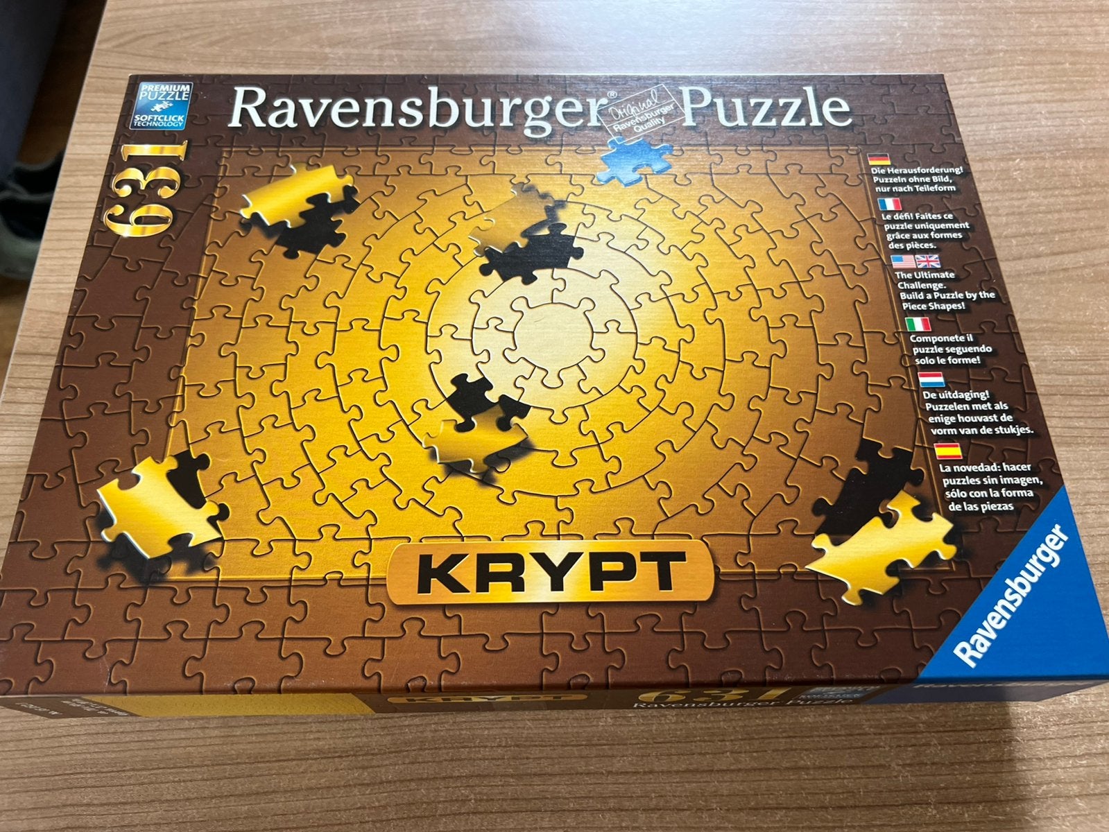 Ravensburger Krypt puzzel 631 stukjes Goud, Ophalen of Verzenden, Minder dan 500 stukjes, Zo goed als nieuw