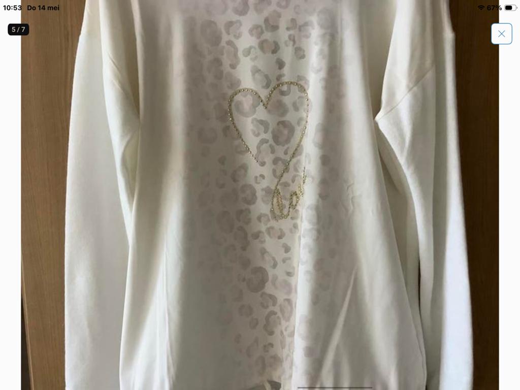 Nieuwe Amy Vermont Top mt 40 met mooie print, Maat 38/40 (M), Verzenden, Wit, Nieuw