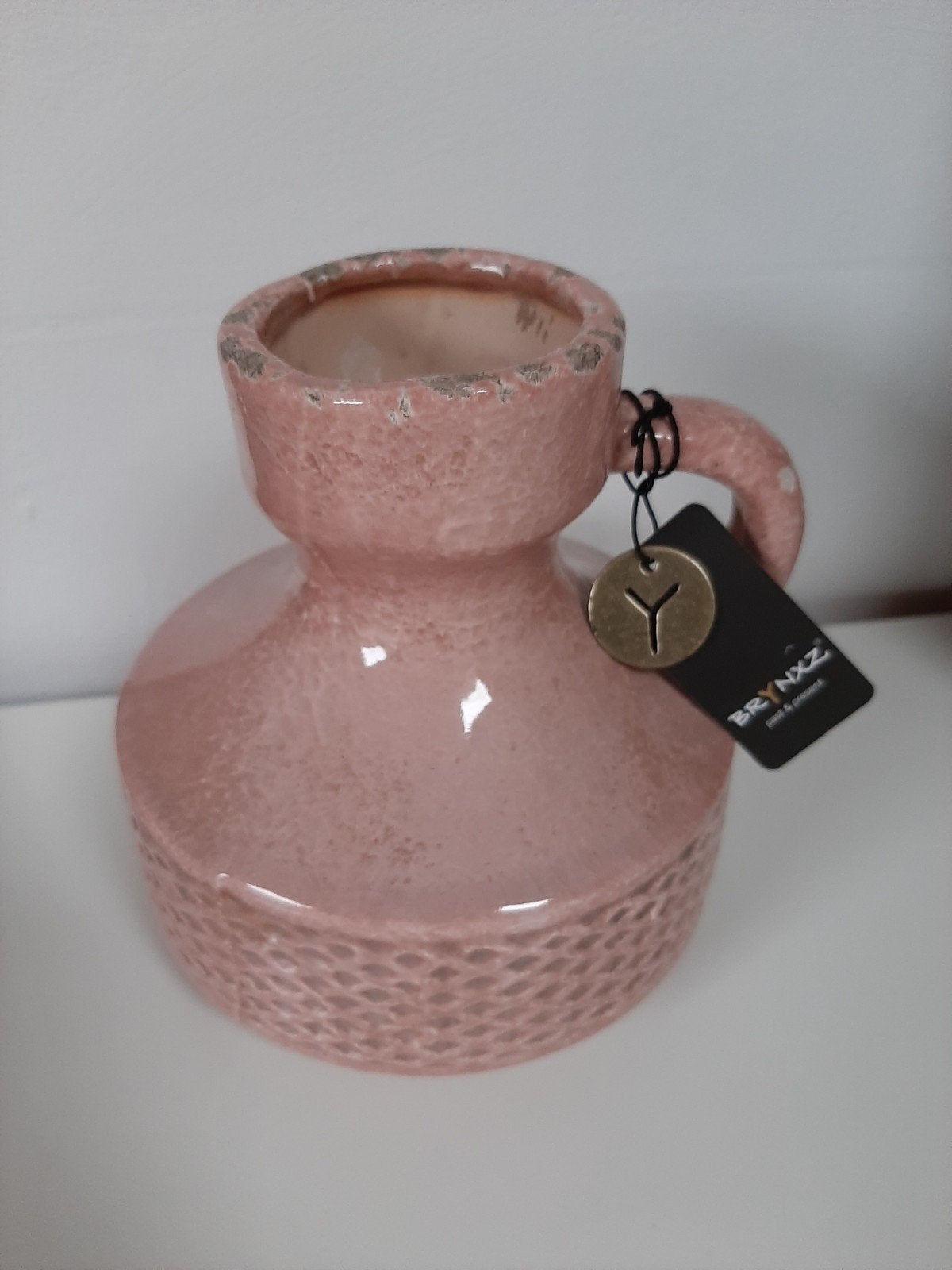 Nieuw!!!! Oudroze brynxz vaasje., Ophalen of Verzenden, Nieuw, Overige kleuren