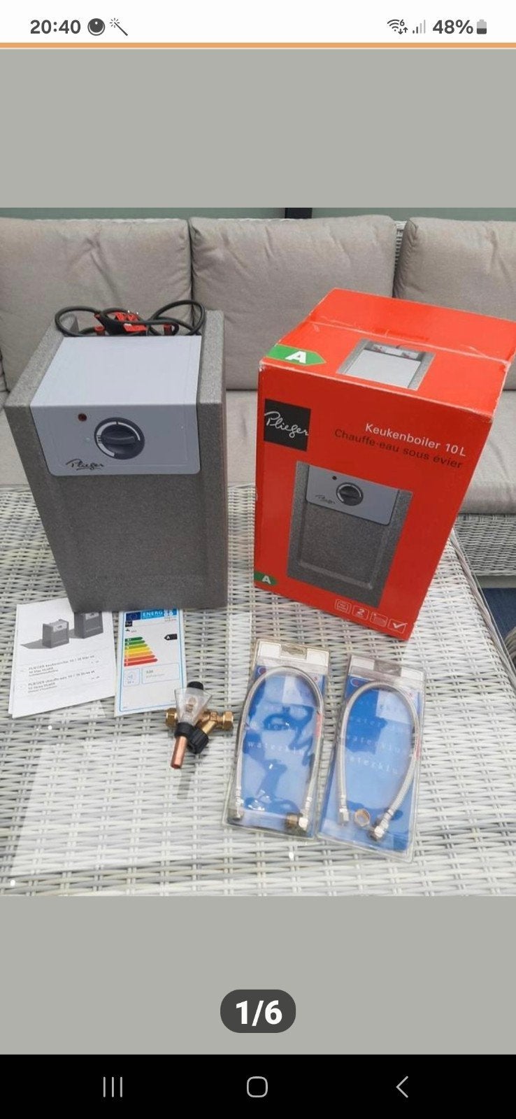 Nieuwe plieger 10 liter boiler, Ophalen, Nieuw, Boiler, Minder dan 3 jaar oud