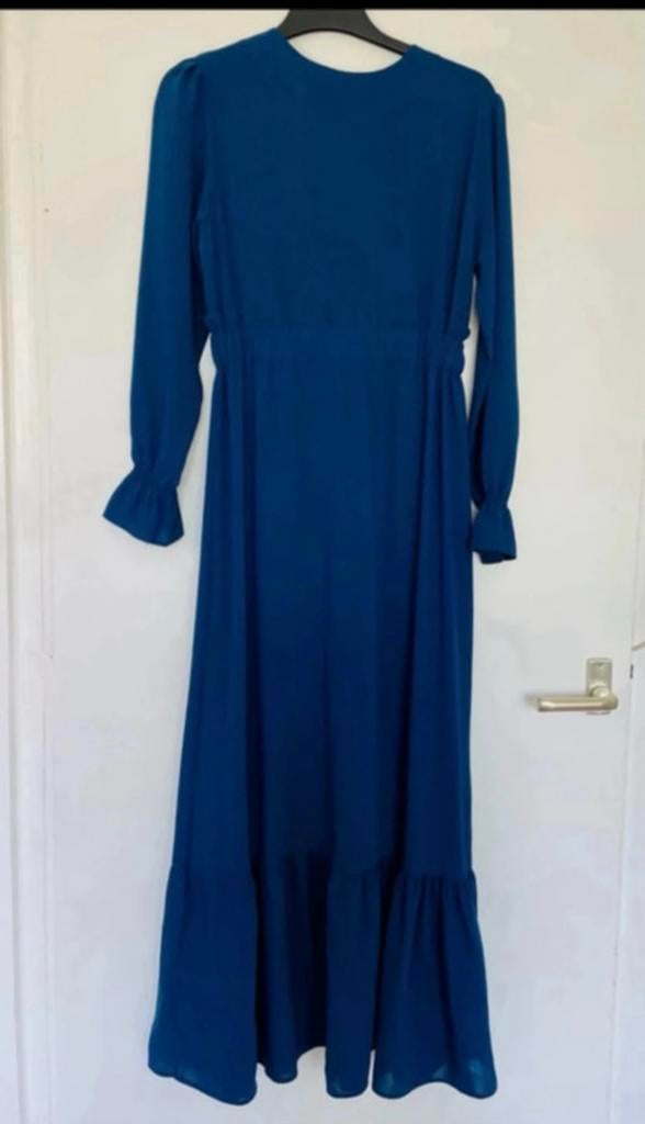 Dames feest jurk, avond jurk, tesettur jurk, Blauw, Nieuw, Ophalen of Verzenden, Maat 36 (S)