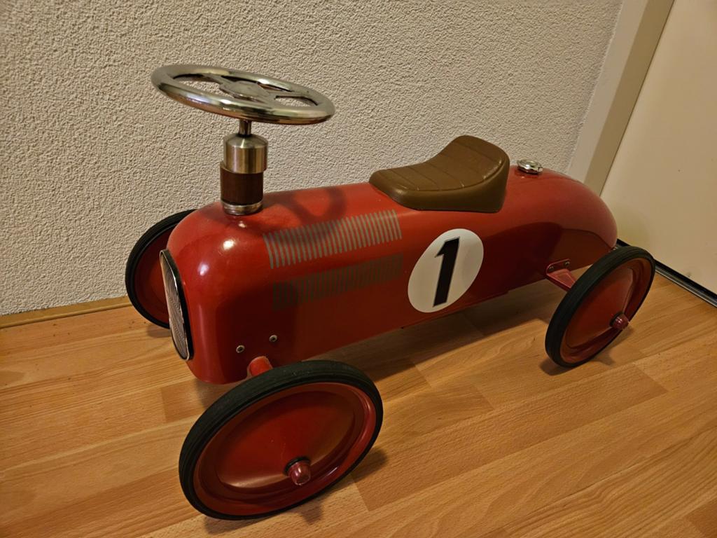 Rode Retro Loopauto - Klassieke Raceauto voor Kinderen, Kinderen en Baby's, Speelgoed | Speelgoedvoertuigen, Ophalen, Gebruikt
