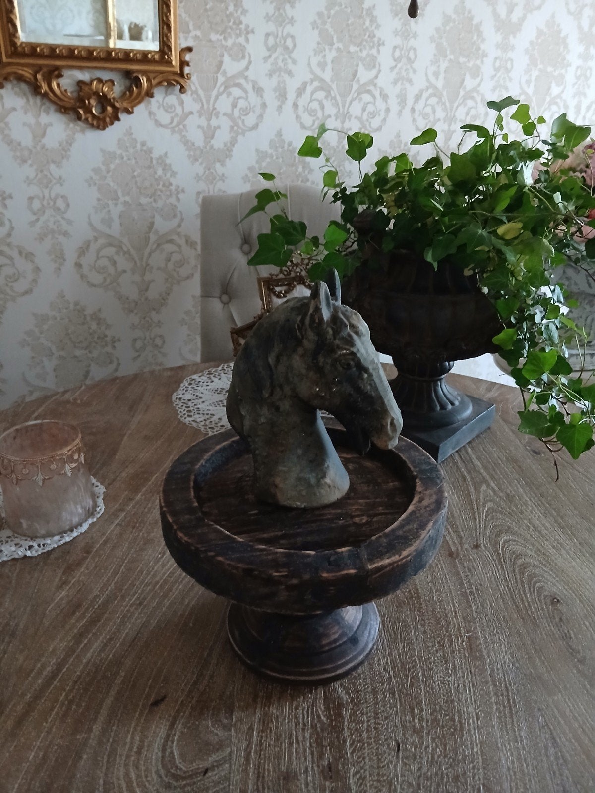 Decoratief paardenhoofd op zuil, Ophalen of Verzenden